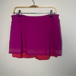 Title Nine Y2K 90s Diamalete Skort Sz L Paisley Orange Pink Stretch‎ Tennis